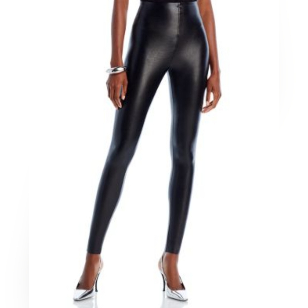 Commando Perfect‎ Control Stretch Faux Leather Leggings Small Black
